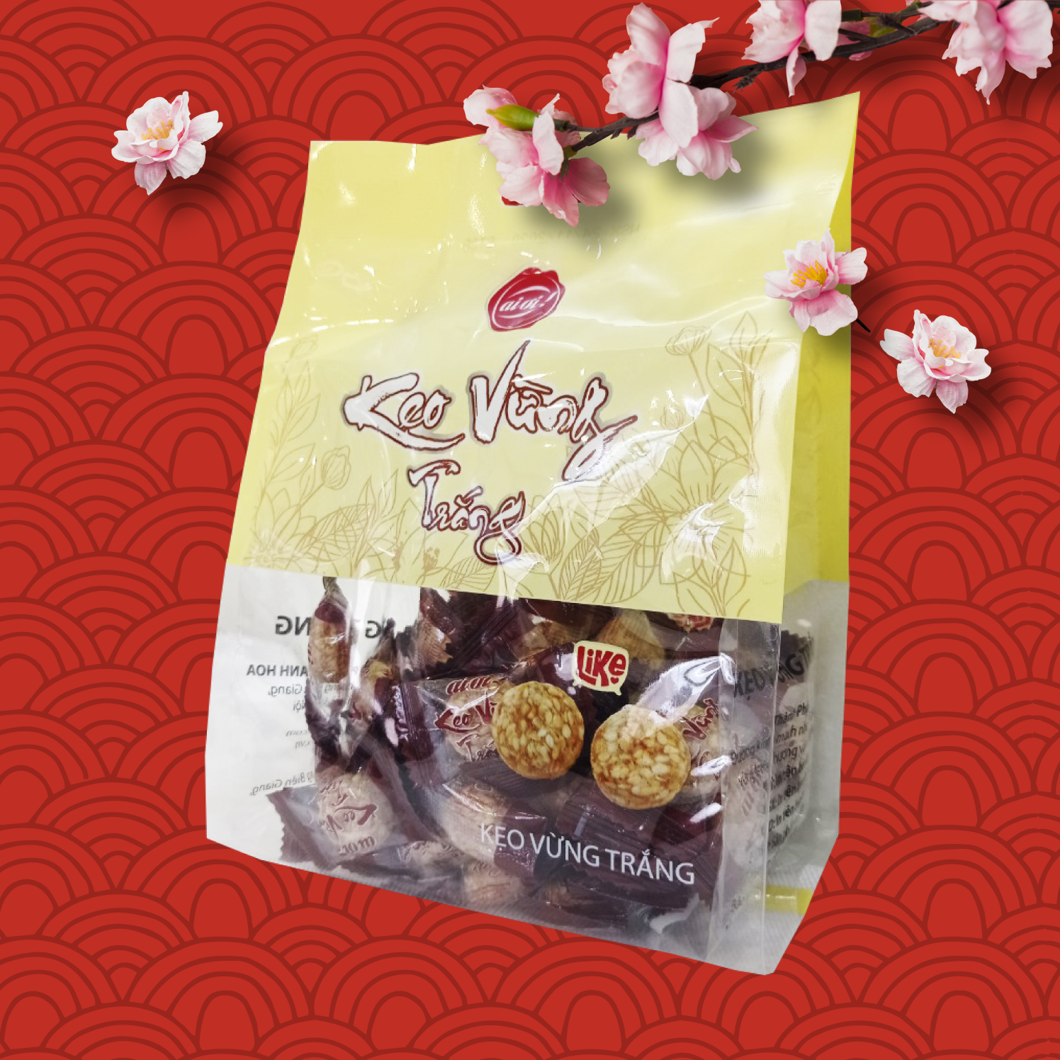 Kẹo Vừng Trắng/ Túi 160g/ Hàng Xuất Khẩu/ Thương Hiệu Ai Ơi