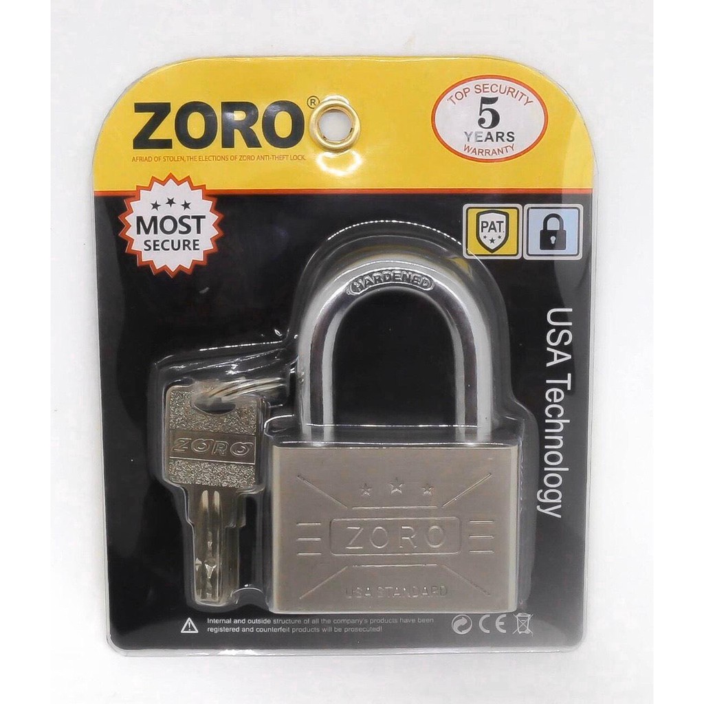 [HCM](Sale Sập Sàn) Ổ Khoá ZORO 6 phân CHỐNG CẮT Chìa muỗng khóa cửa nhà chống trộm chống cắt an toàn bằng thép tôi cứng