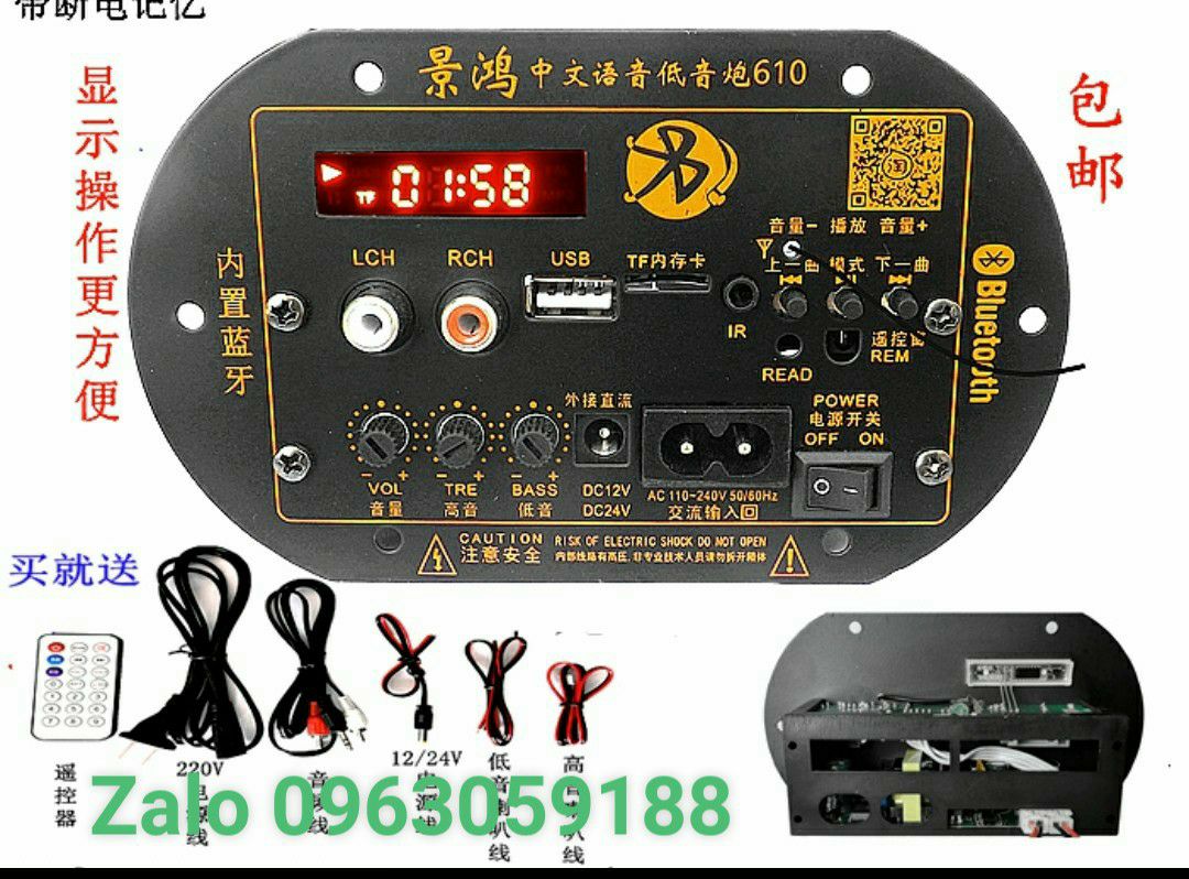 MẠCH LOA KÉO- LOA CROWN CÓ BLUETOOTH HIỆN THỊ SỐ