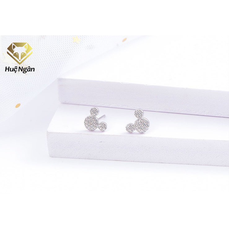 Bông tai bạc ý 925 huệ ngân -chuột mickey se10