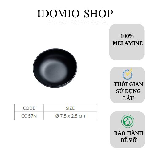 2 Chén Nước Chấm Tròn Melamine Màu Đen– CC57N