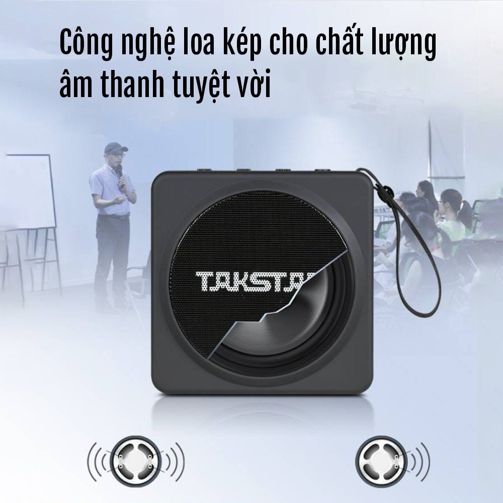 Máy trợ giảng không dây cao cấp Takstar E261W có 2 loại micro là cầm tay và gài đầu, Âm thanh to rõ bắt mic cực nhậy.