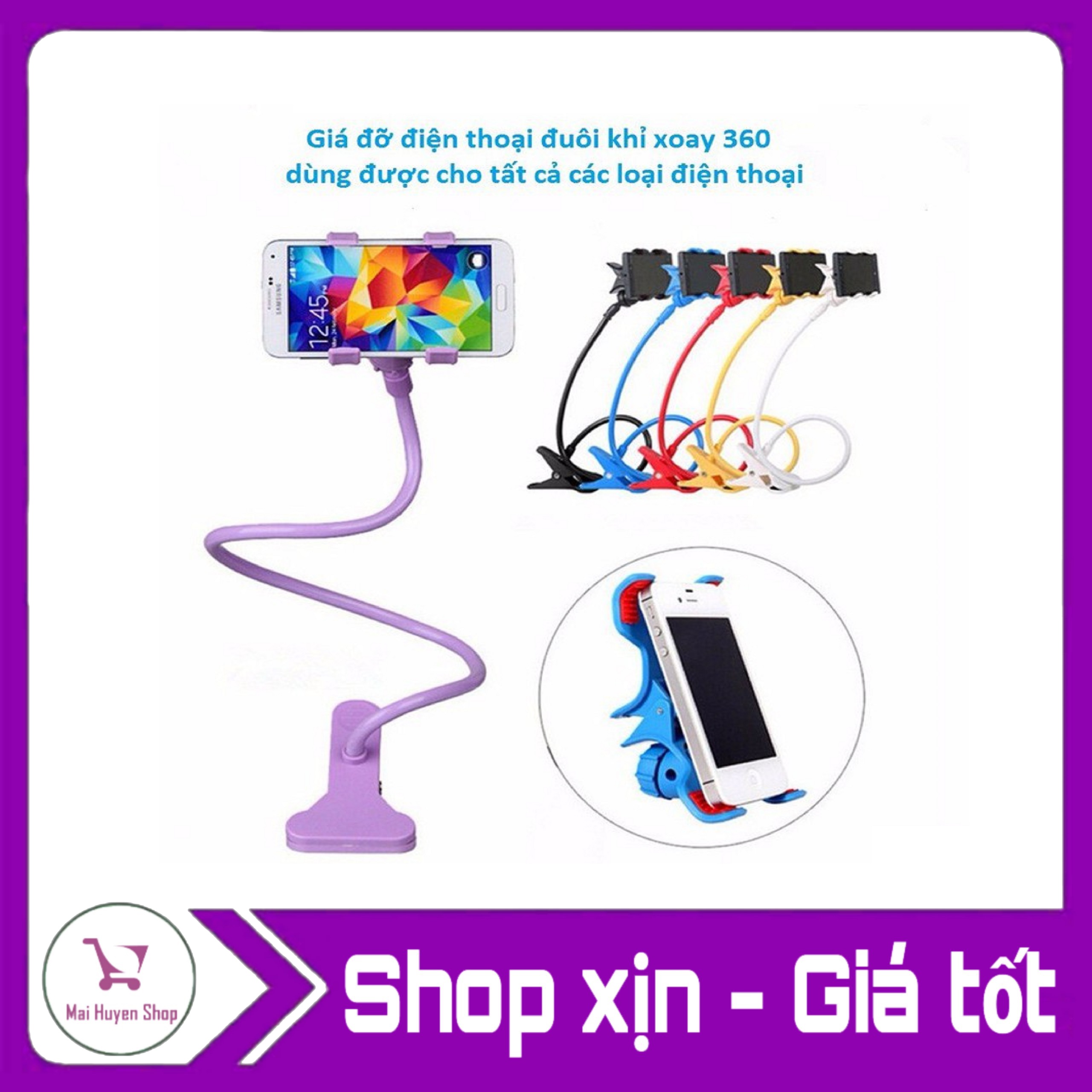 Đế kẹp đuôi khỉ điện thoại dây trơn