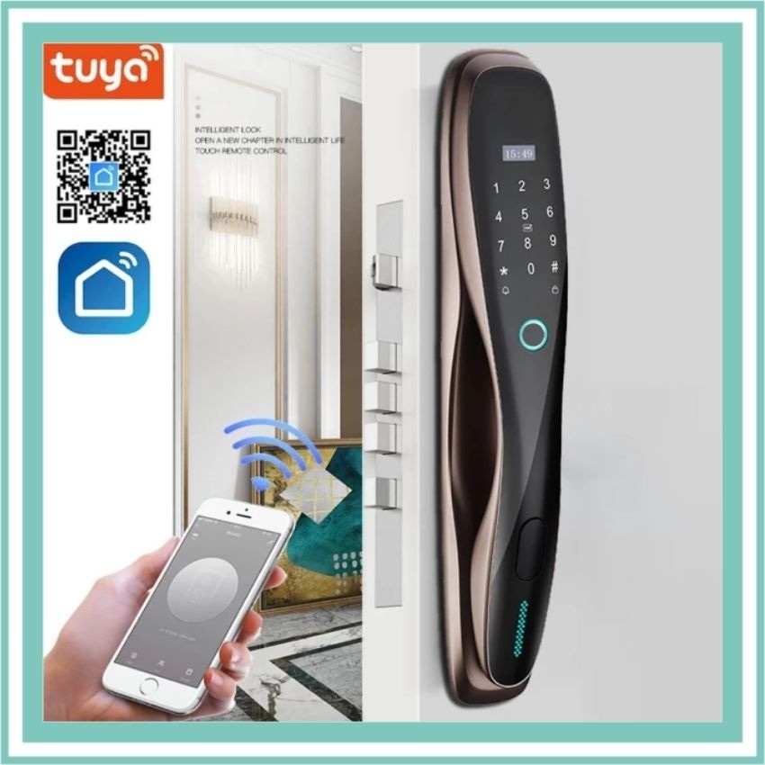 Khóa Cửa Vân Tay - Khóa Vân Tay Thông Minh - Ổ Khóa Vân Tay DF01 - Tích Hợp Nhiều Tình Năng Mở Cửa Như: Vân Tay, Thẻ Từ, Mật Khẩu, App và Chìa Cơ - Bảo Hành 12 Tháng