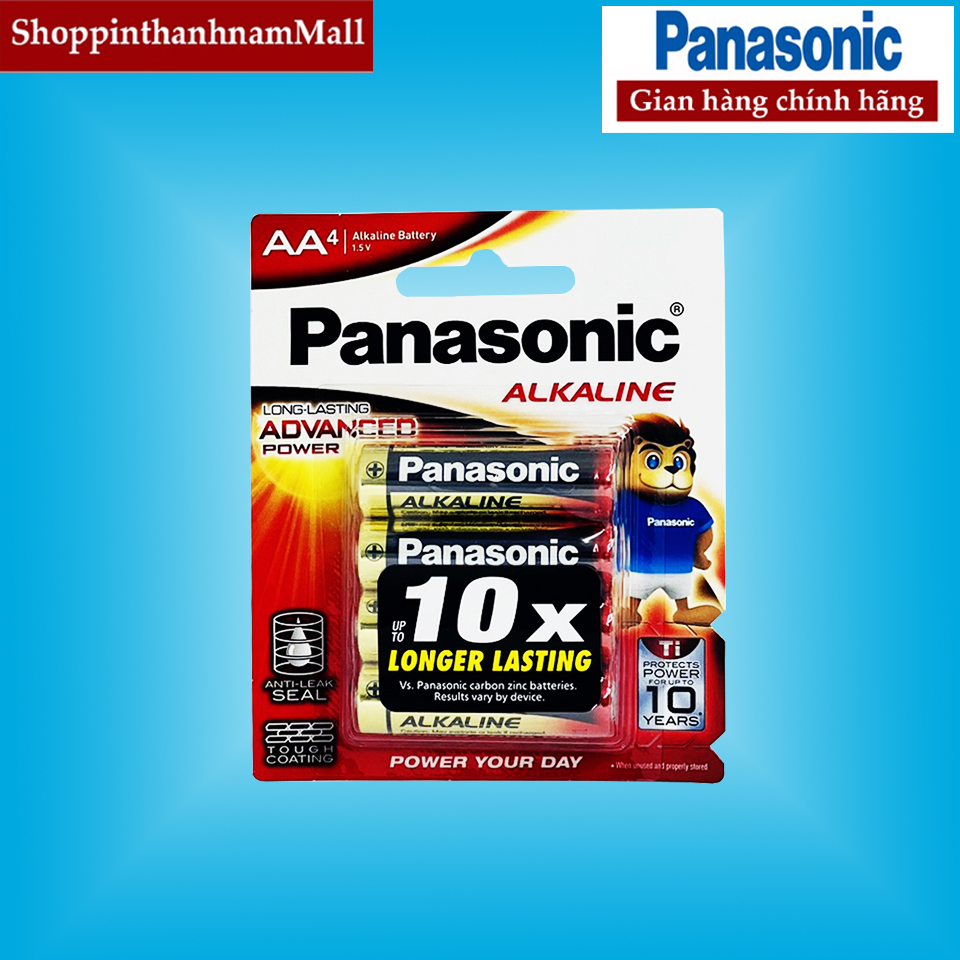 Pin aa panasonic alkaline vỉ 4 viên lr6t-4b chính hãng - pin loại tốt dung lượng cao