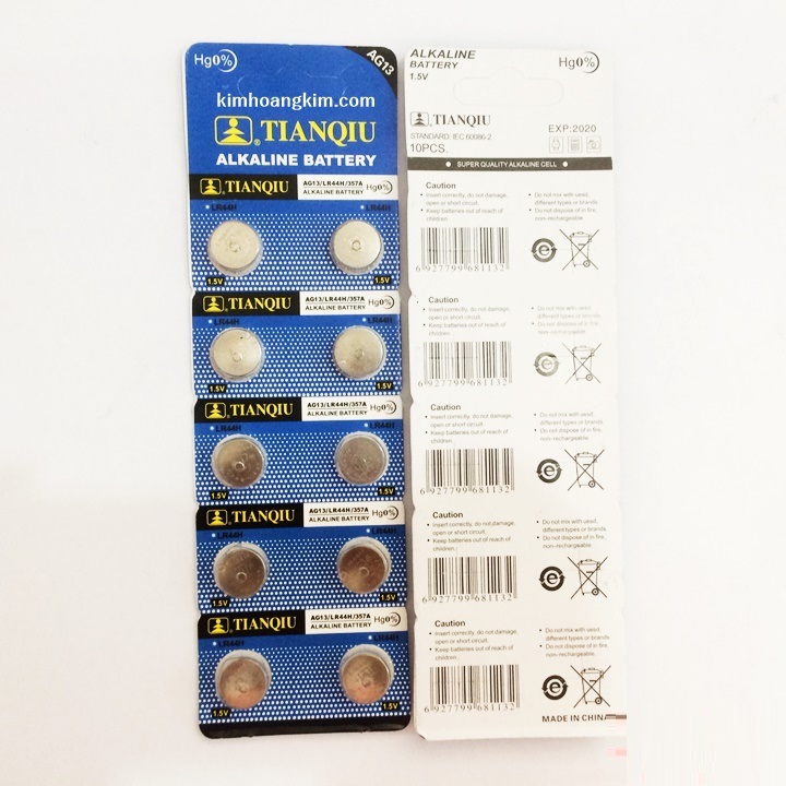 10 VIÊN. PIN NÚT LOẠI AG13 1.5V, sử dụng thay pin đồng hồ , máy tính bàn. TH145