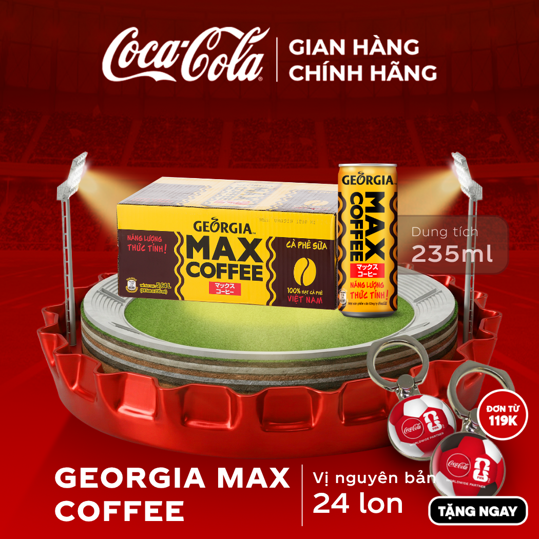 [SIÊU SALE ] Thùng 24 Lon Cà Phê Georgia Max Coffee 180ml/Lon Sale 25.05 Coca-Cola Chính Hãng_LD