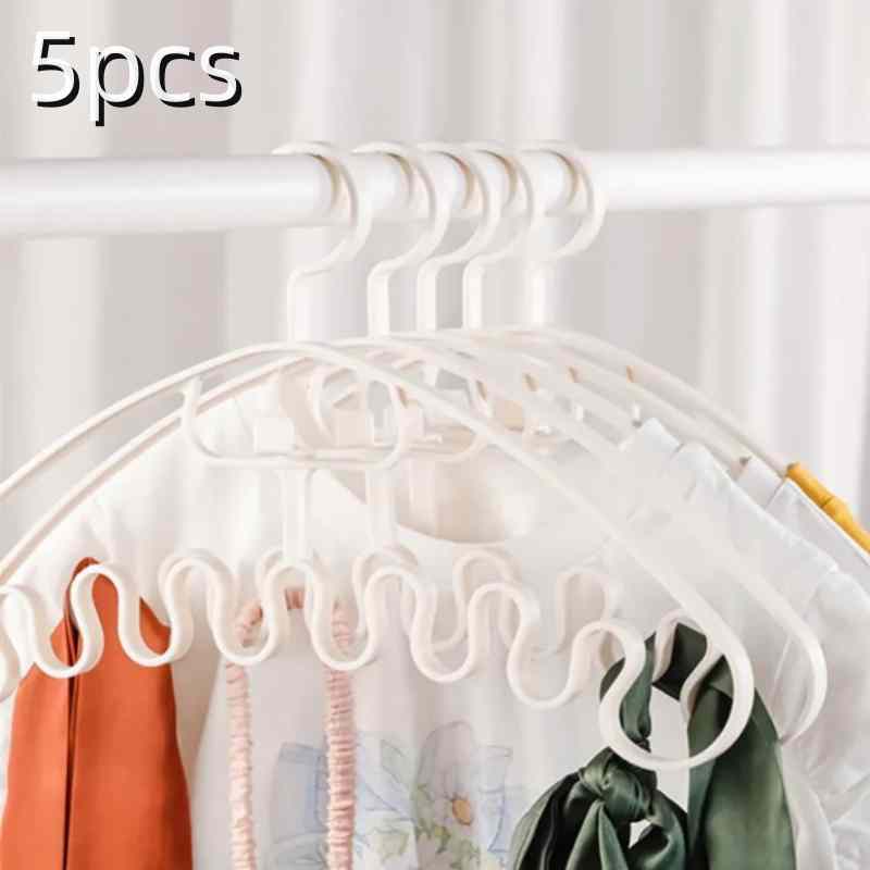 Móc Treo Quần Áo Đa Chức Năng 5 Gói Với Chất Liệu Polyurethane Chống Trượt Tổ Chức Hiệu Quả Tủ Quần Áo Của Bạn