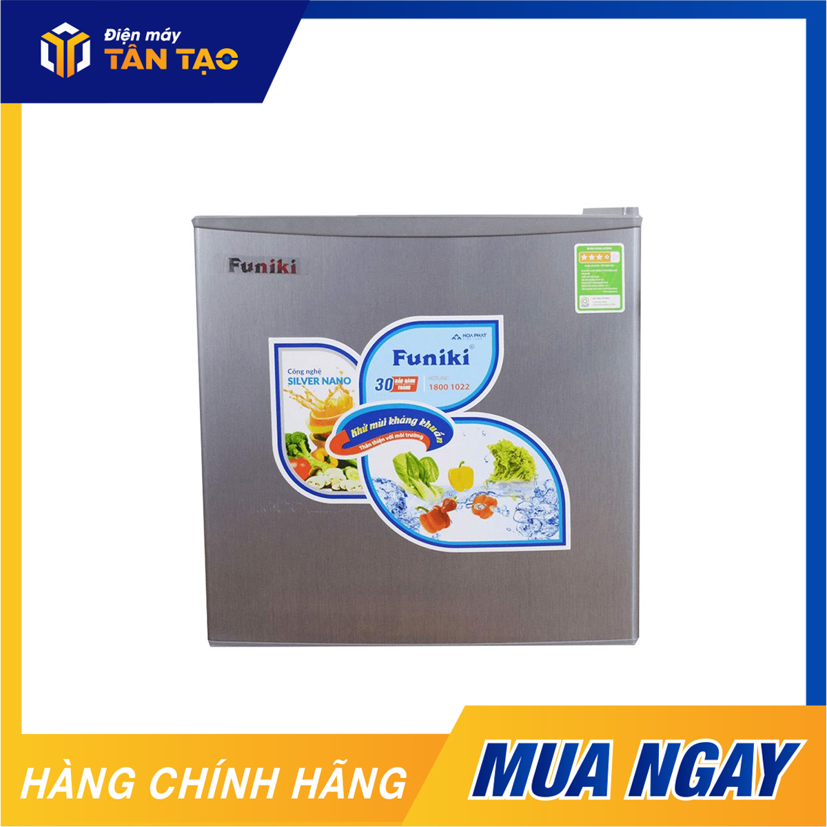 Tủ lạnh mini funiki hòa phát fr 51cd 50 lít - xám