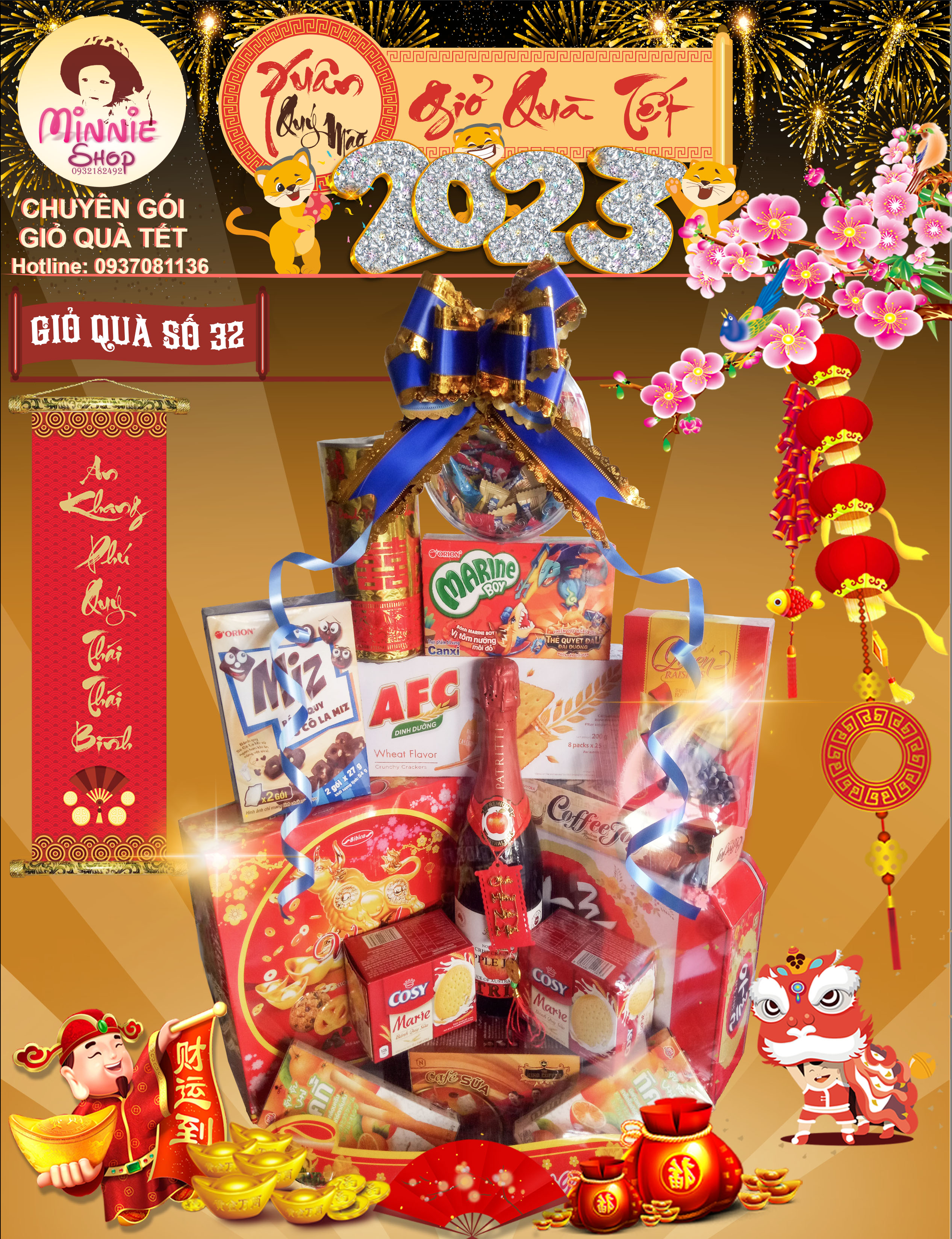 Giỏ quà tết 2024 - ms32 - giỏ đại cát lớn