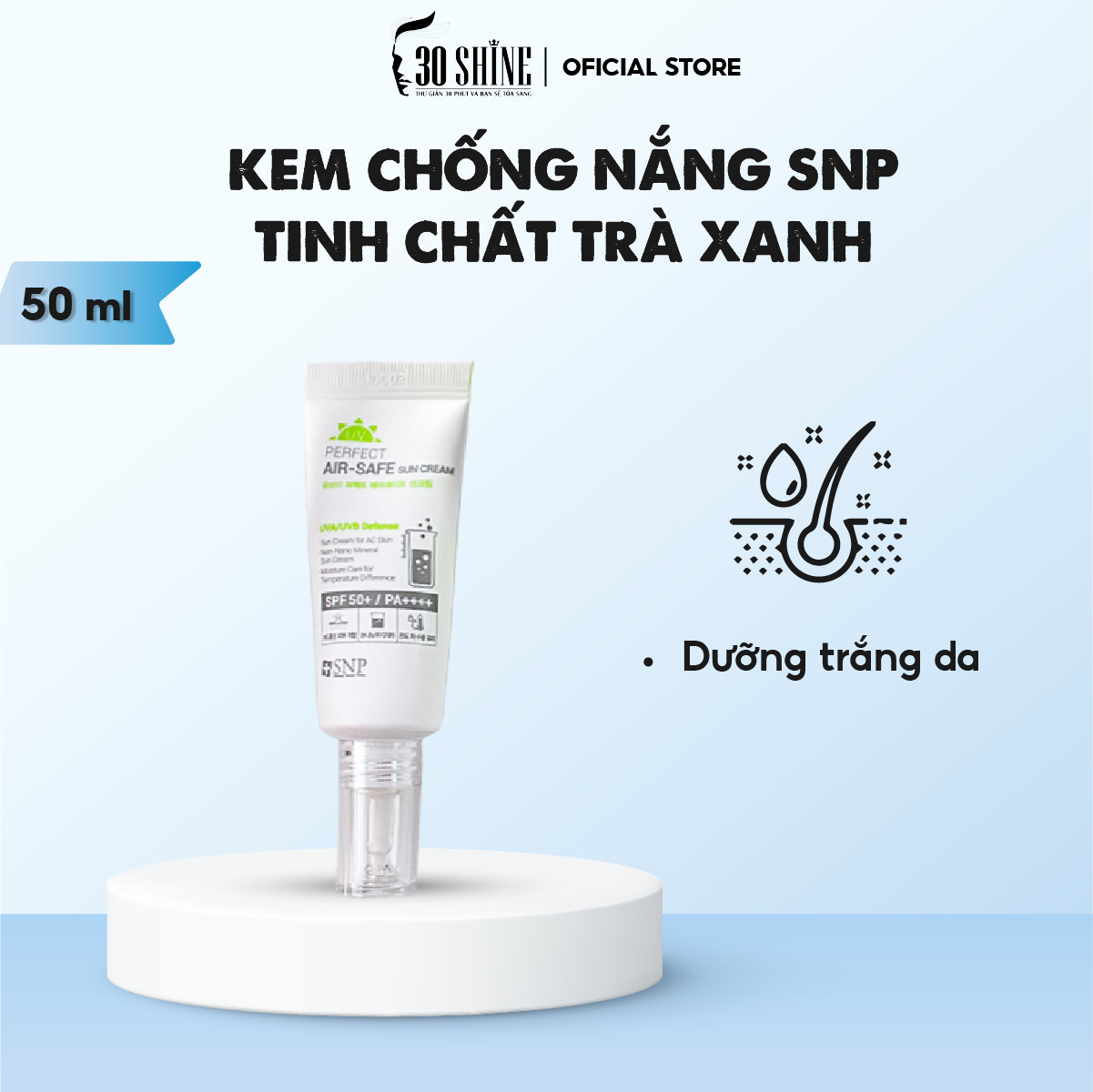 Kem Chống Nắng Cho Nam Air Safe SNP - Tinh Chất Trà Xanh 20ml