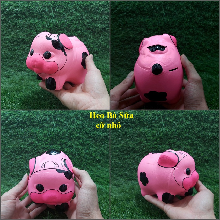 Ống Heo Tiết Kiệm Tiền Nhỏ mẫu bò sữa màu hồng cute –Heo Đất Tiết Kiệm Tiền đẹp – Lợn Đất Tiết Kiệm Tiền làm quà sinh nhật mang lại may mắn tài lộc
