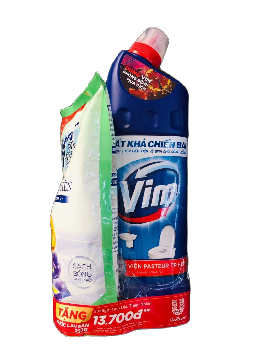 [HCM][ tặng kèm túi NLS 550gr/NRC 550gr trắng túi] Nước Tẩy Bồn Cầu Vim Diệt Khuẩn (880MLml) - Xanh Biển