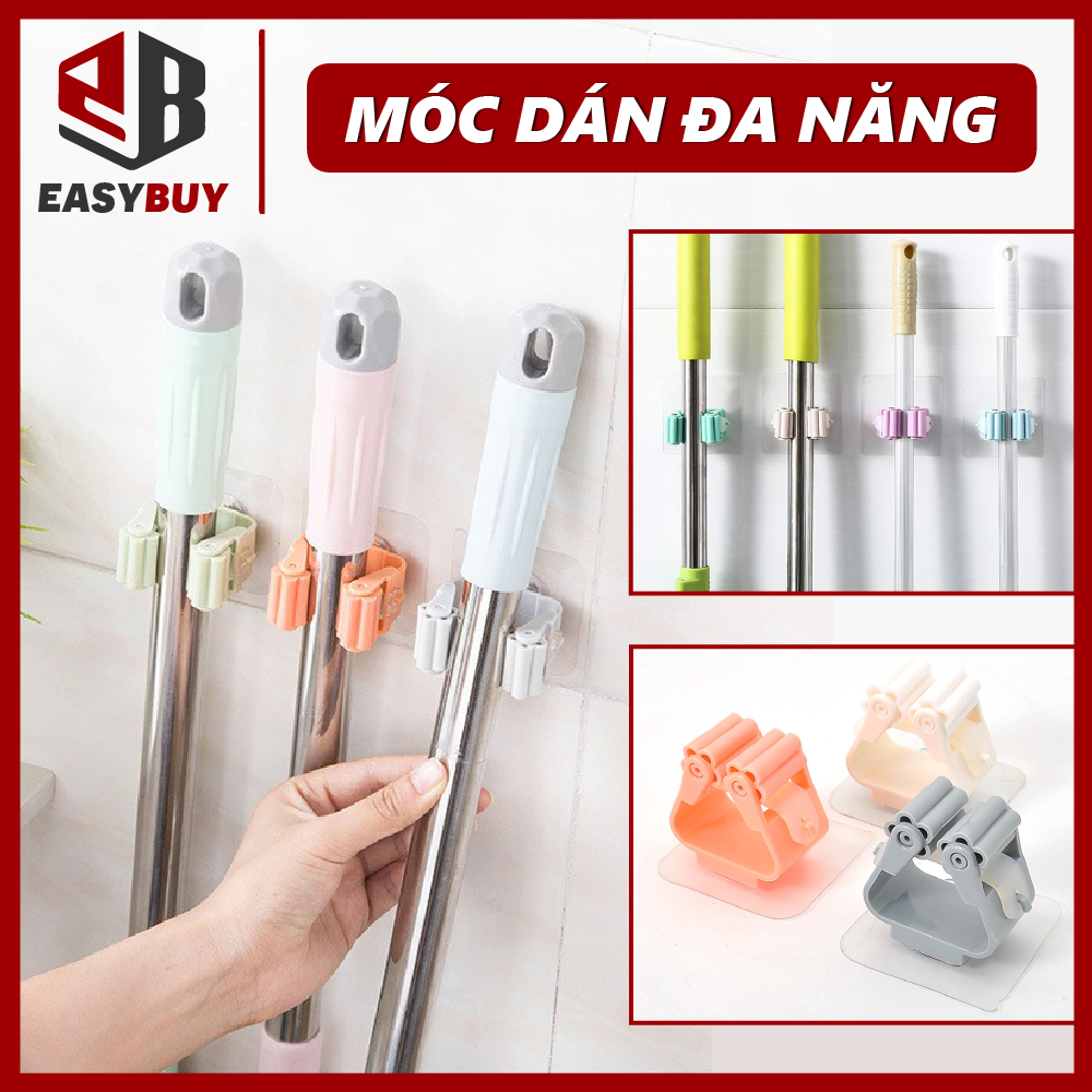 [HCM]5 Bộ móc treo chổi lau nhà. Bàn chải đánh răng đa năng có miếng keo dán tường chắc chắn