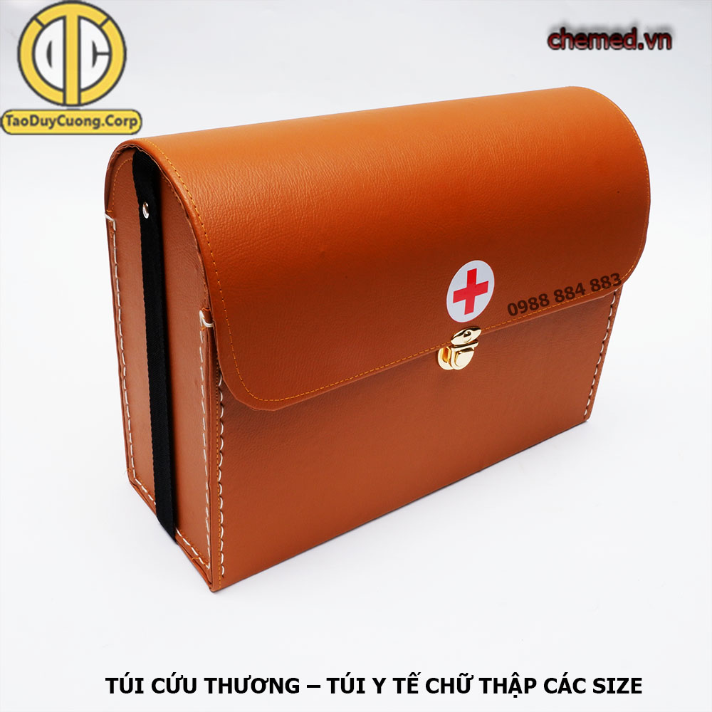 Túi cứu thương y tế, túi cứu thương chữ thập loại da cao cấp các size