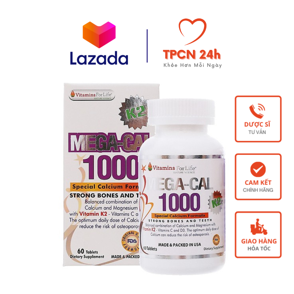 Mega Cal K2 Bổ sung 1000mg Canxi