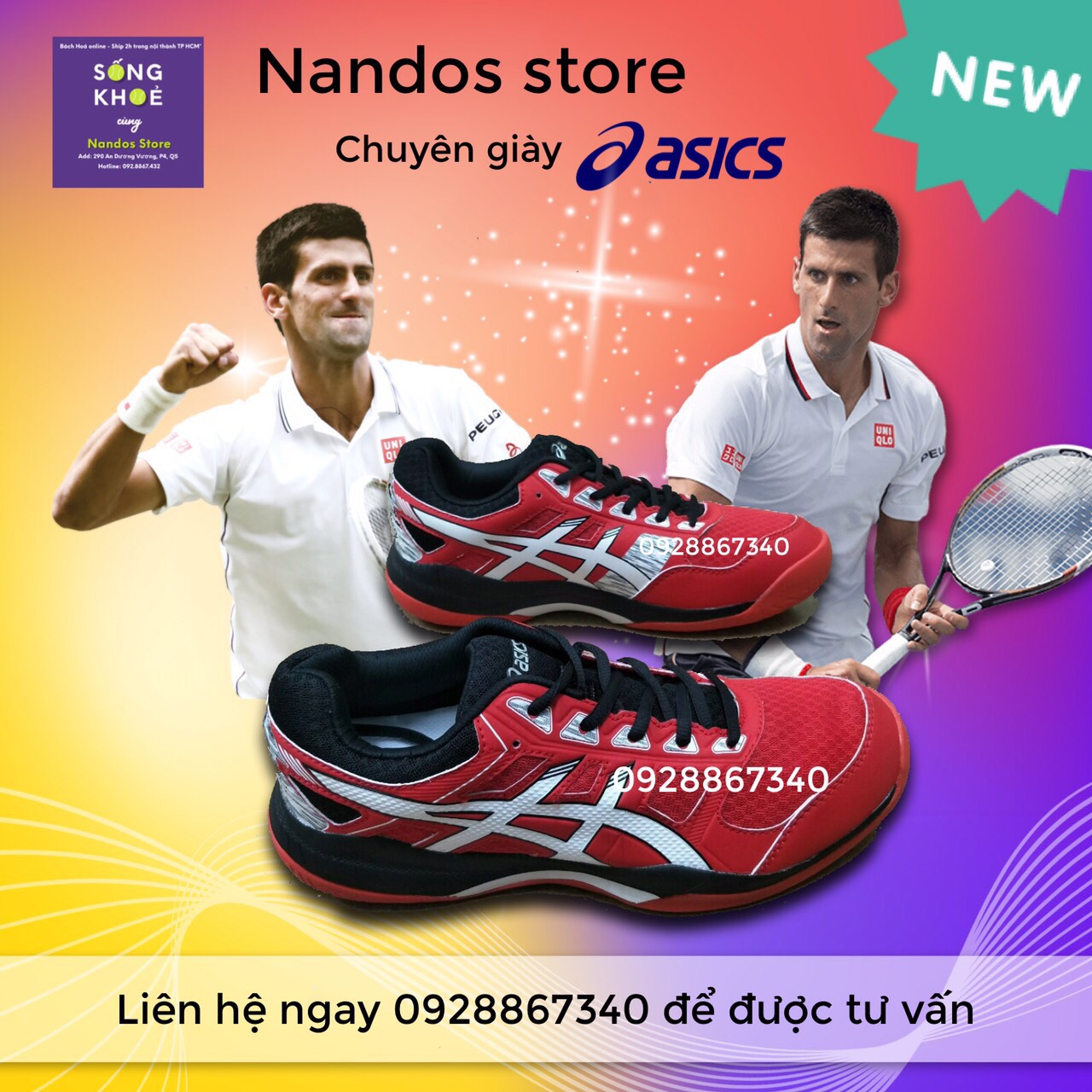 [HCM][GIẢM GIÁ 25%] GIÀy TENNIS A SICS DJOKOVIC T10/202