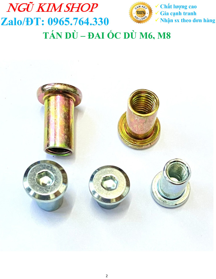 Tán dù _ đai ốc dù m6, m8