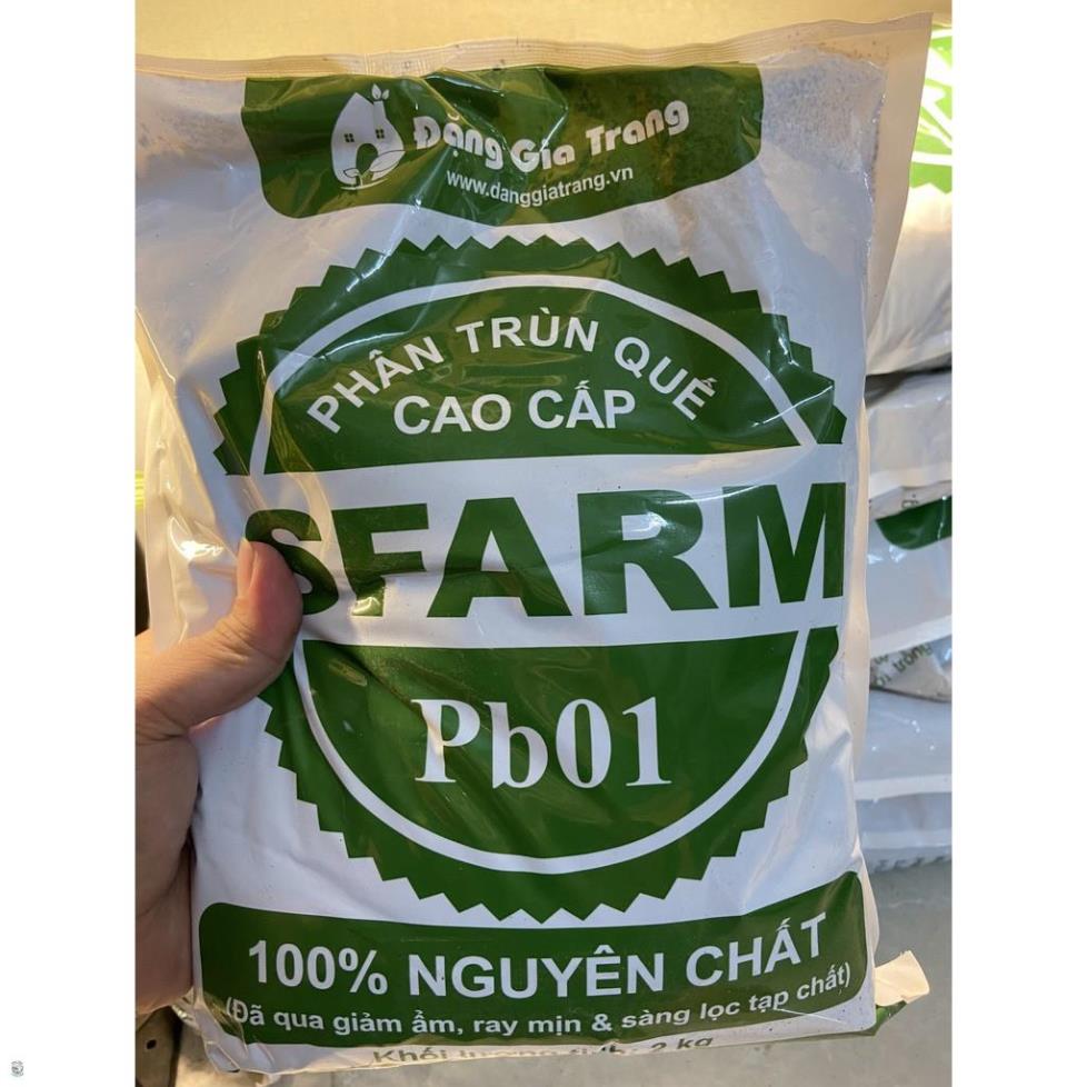 Phân Bón Trùn Quế SFARM cao cấp 2KG - phân bón hữu cơ trồng cây, trồng rau, cây cảnh nội thất, cây hoa kiểng