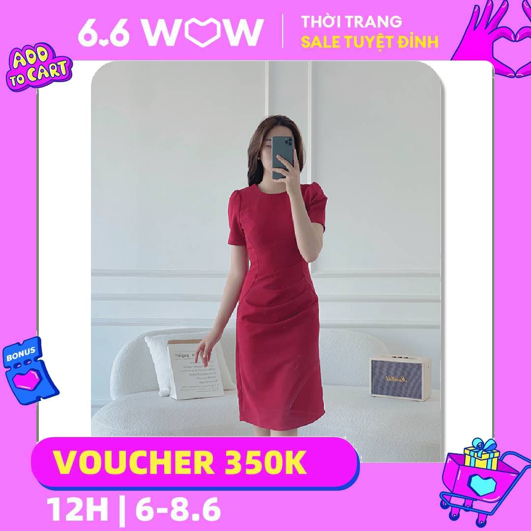 Váy Thiết Kế V27 Cổ Tròn Vải Mềm Mịn Thiết Kế Cách Điệu Che Khuyết Điểm Bụng Dưới Hiệu Quả