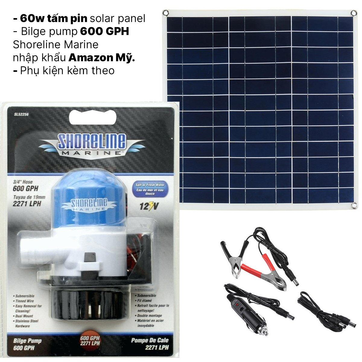 Bộ bơm chìm năng lượng mặt trời 60W