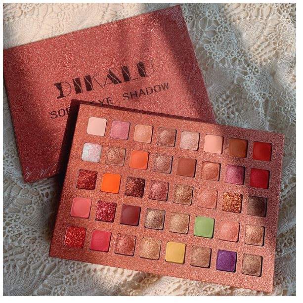 Bảng phấn mắt nhũ dikalu 40 ô màu hồng gold bling bring