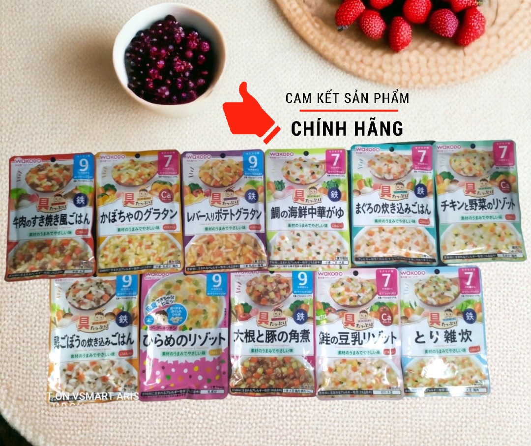Cháo ăn dặm Wakodo Nhật Bản đủ vị cho bé gói 80g