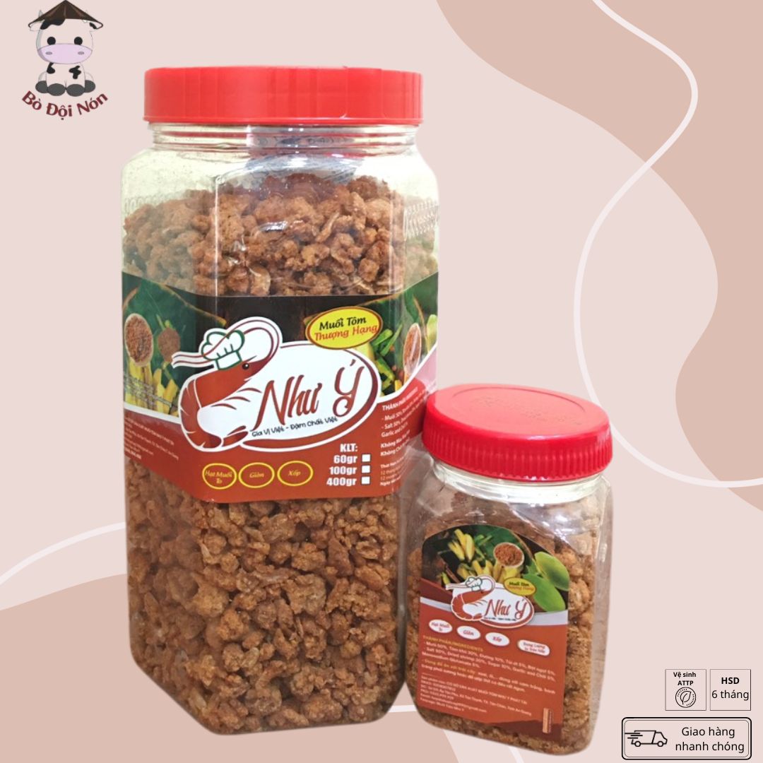 Muối tôm như ý hủ 60g/hủ 400g hạt to