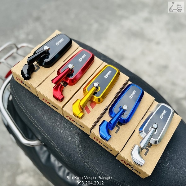 Gương xe máy hiệu h2c cho xe vespa honda yamaha gia công cnc cao cấp