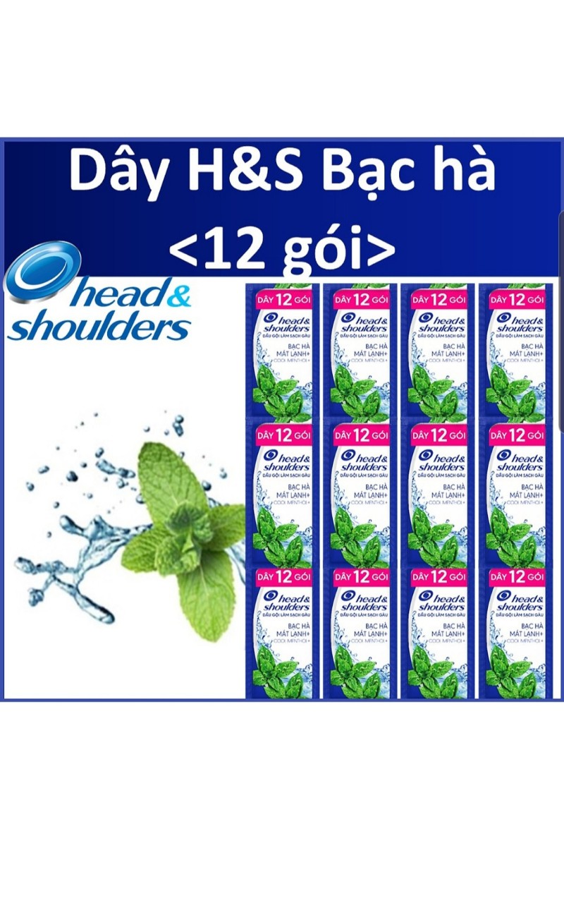 Dầu gội Head&Shoulders Bạc hà Dây 12 gói