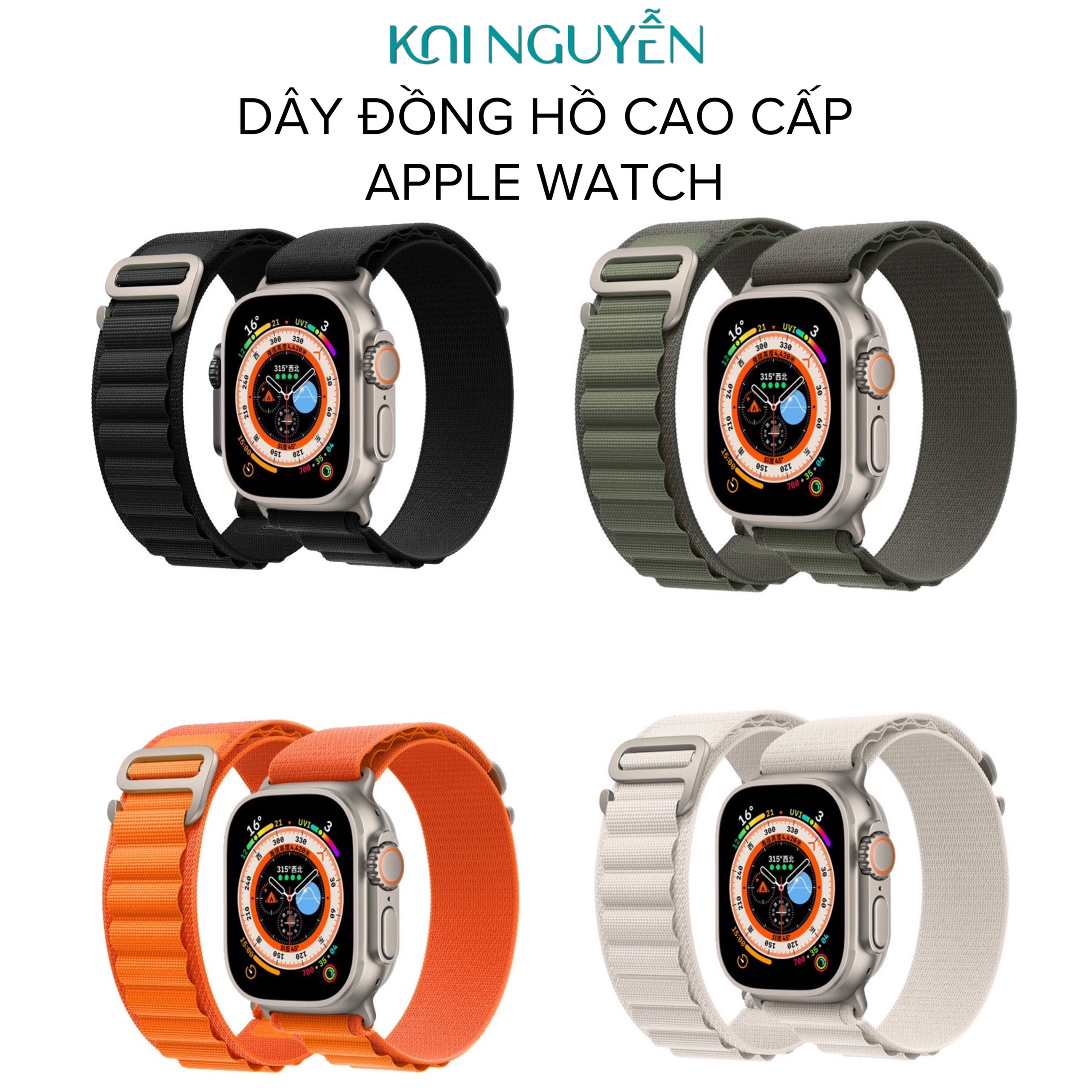 Dây đeo thay thế bằng vải ren dành cho apple watch ultra , apple watch all series - hàng nhập khẩu