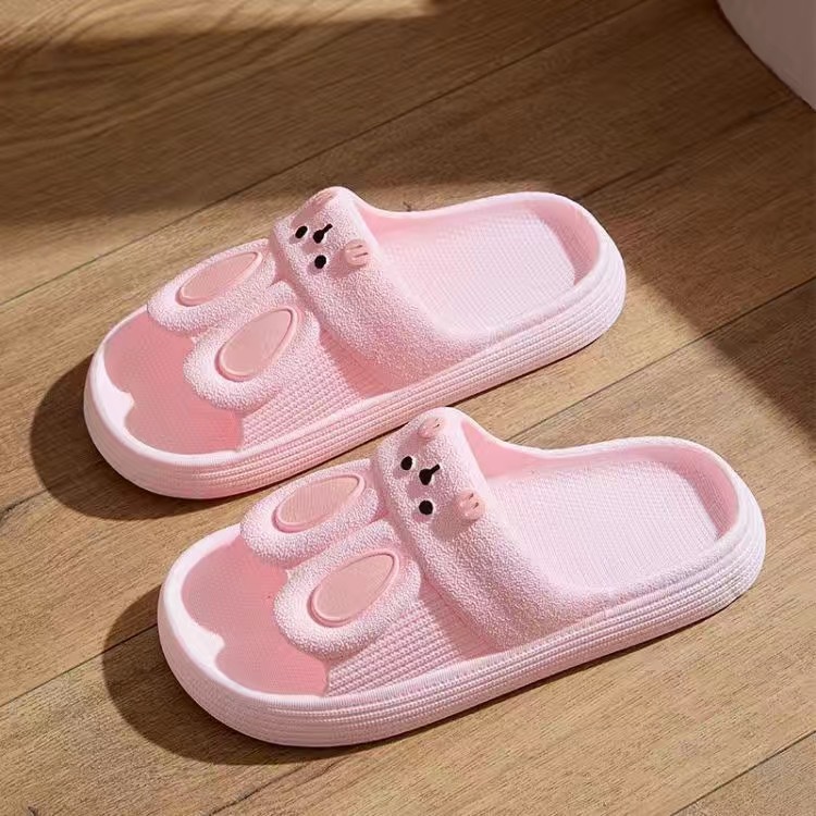 JOFANNY phim hoạt hình thỏ dễ thương dép nữ chống trượt quai ngang bánh mì nữ đế cao 3cm dép đi biển