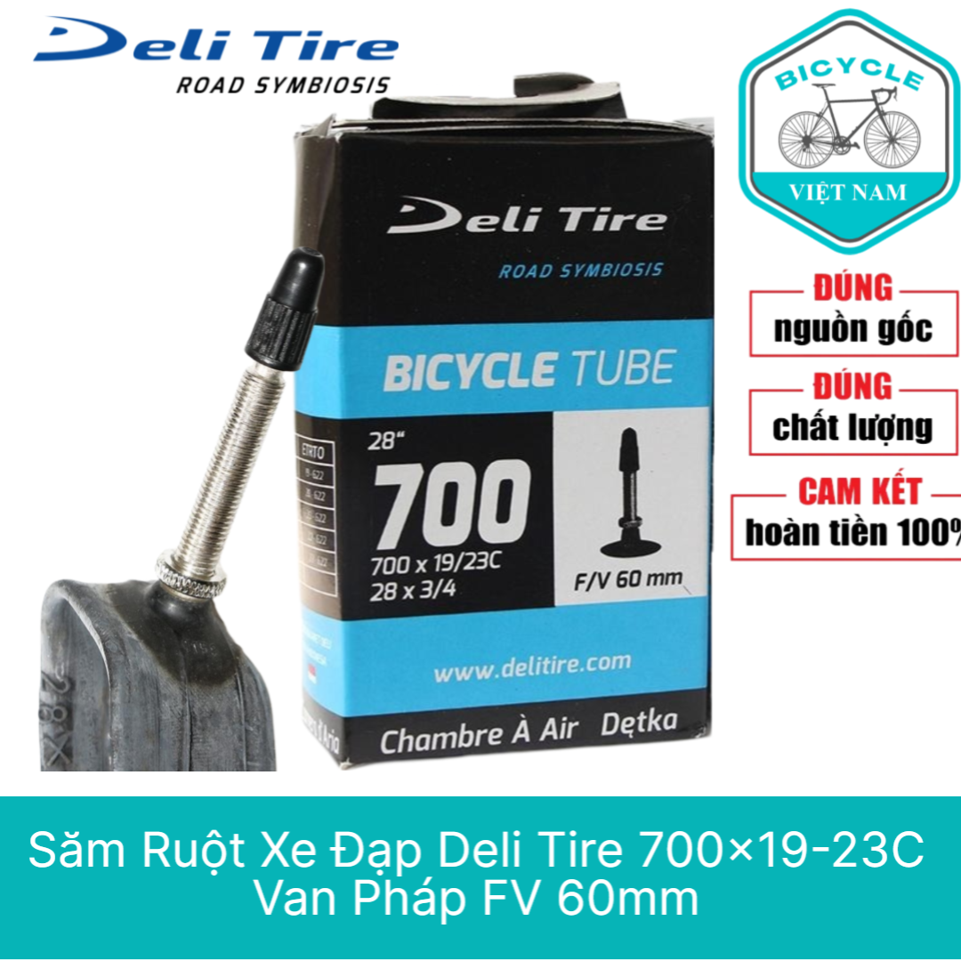 Săm ruột xe đạp deli tire 700x19-23c van pháp fv 60mm