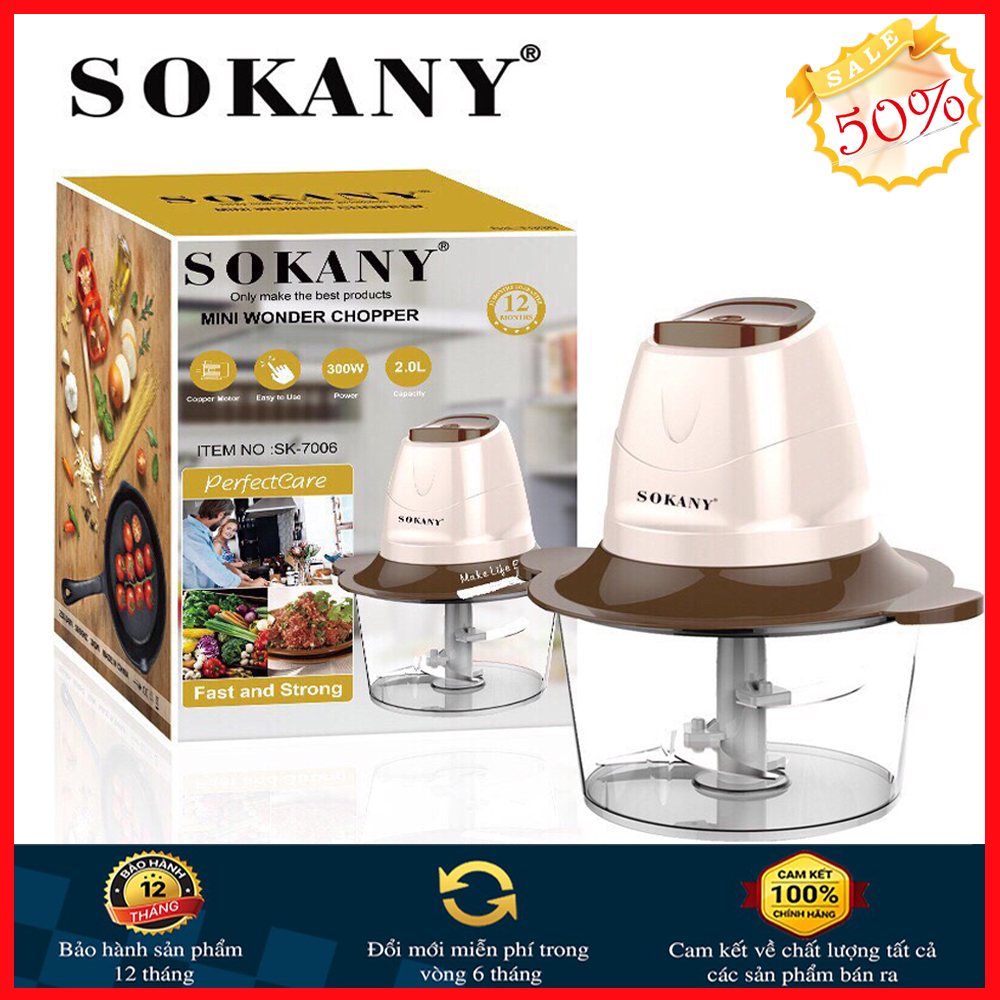 Máy xay thịt, máy xay thịt đa năng, Máy xay sinh tố cầm tay, Cối xay thịt SOKANY, máy xay thịt bằng điện không rỉ, dung tích lớn, công suất lớn, nhiều chế độ xay, chống vỡ bền bỉ, máy xay rau củ, cá