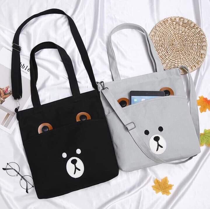 Túi vải tote đeo chéo hot trend 201 xinh xinh