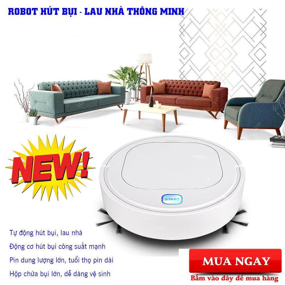 Robot Hút Bụi Thông Minh, Máy hút bui giá rẻ , tích hợp  3 Trong 1 Quét, Hút, Lau Sale SỐC …