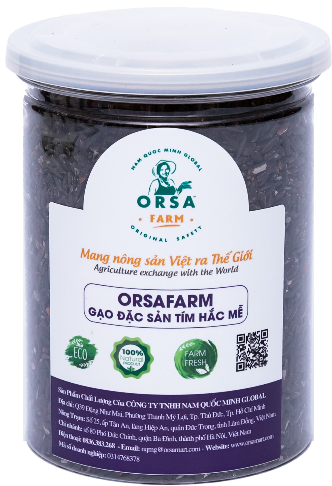 GẠO TÍM HẮC MỄ Gạo Đen Orsafarm 500 Gram  Gạo Tím than tác dụng giảm cân
