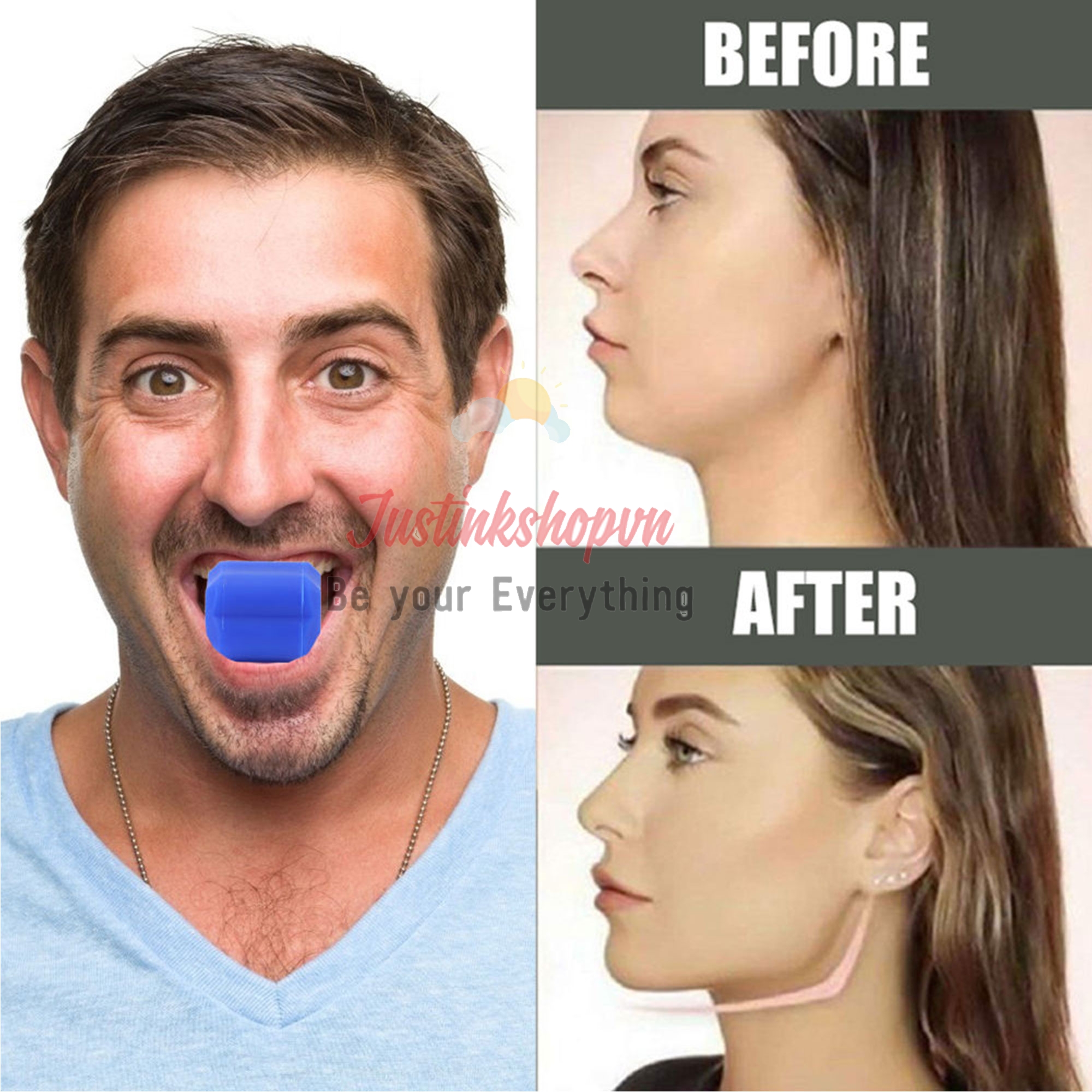 Dụng cụ tập cơ mặt, cổ, hàm giảm mỡ Sillicon loại nâng cao-Tạo hình cơ mặt xương quai hàm Jawliner Mewing NSQT-1801-DCTH