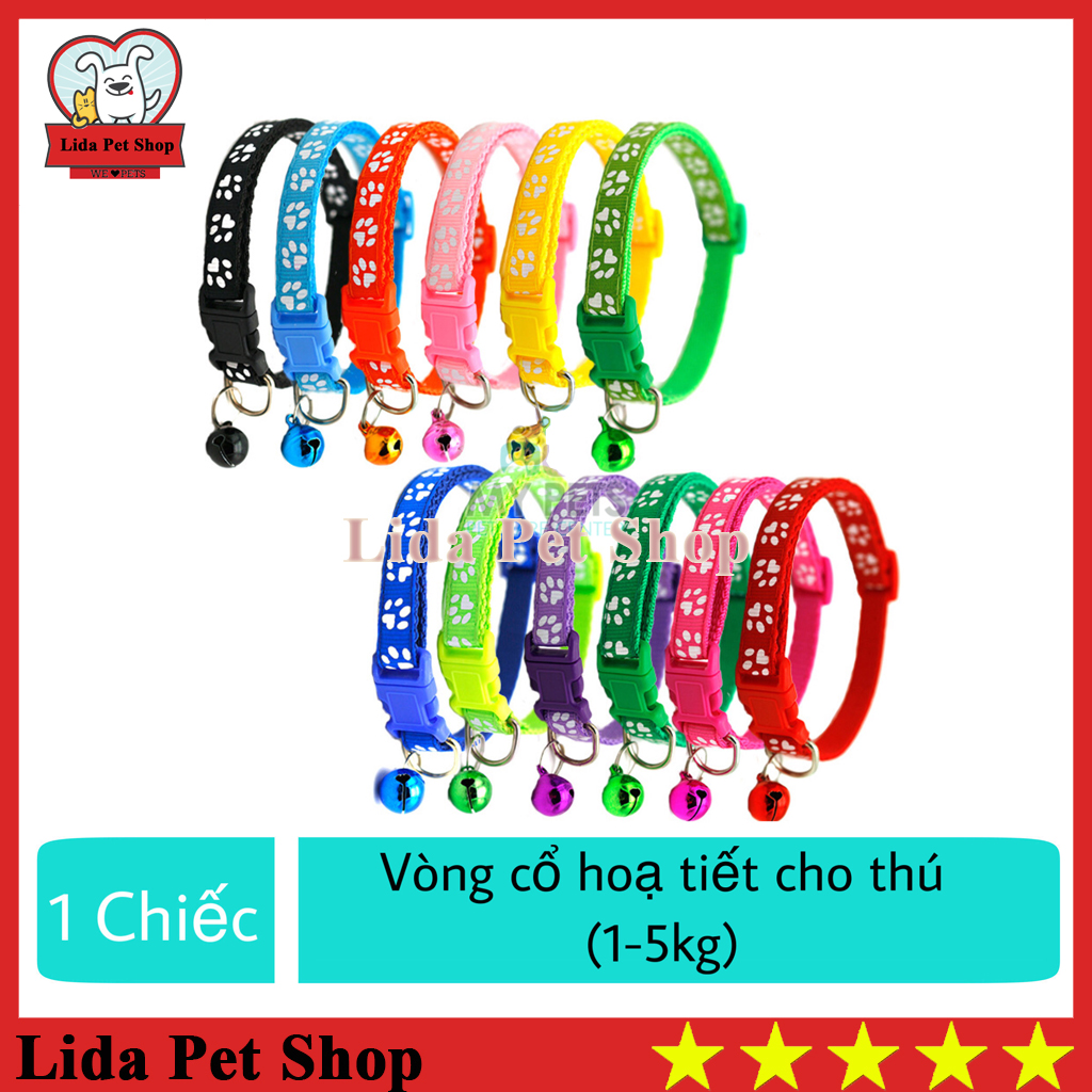 HN- Vòng cổ chó vải dù cho chó nhỏ dưới 5kg (có thể dùng cho mèo lớn), vòng cổ chó, vòng cổ cho chó, vòng cổ cho mèo - Lida Pet Shop, vòng cổ mèo