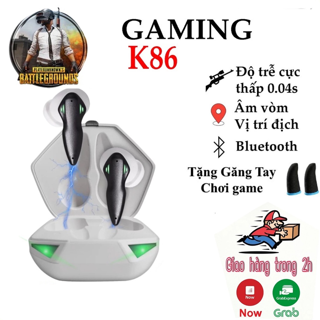Tai nghe bluetooth gaming k86 , tai nghe bluetooth không dây 5.1 tws - có mic - độ trễ cực thấp