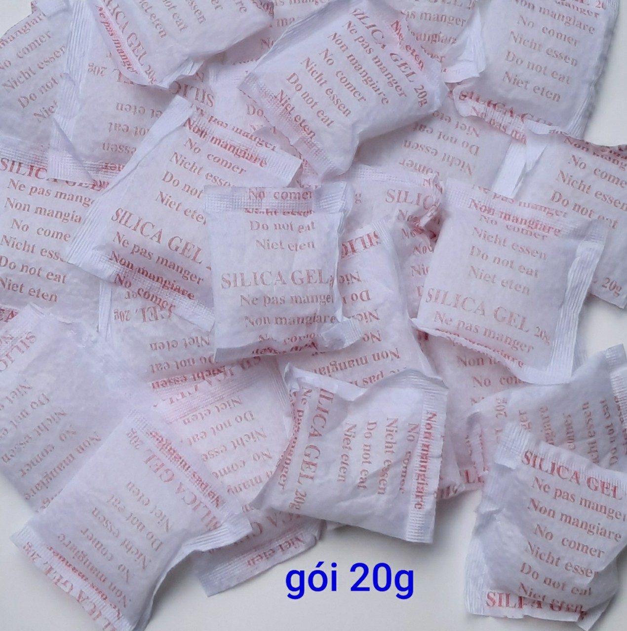 túi 500g Gói hút ẩm 10g 20g gói nhỏ silica gel desiccant đa năng chống ẩm hút ẩm quần áo hút ẩm giày dép hút ẩm sách vở hút ẩm máy ảnh hút ẩm thiết bị điện tử hút ẩm thực phẩm khô