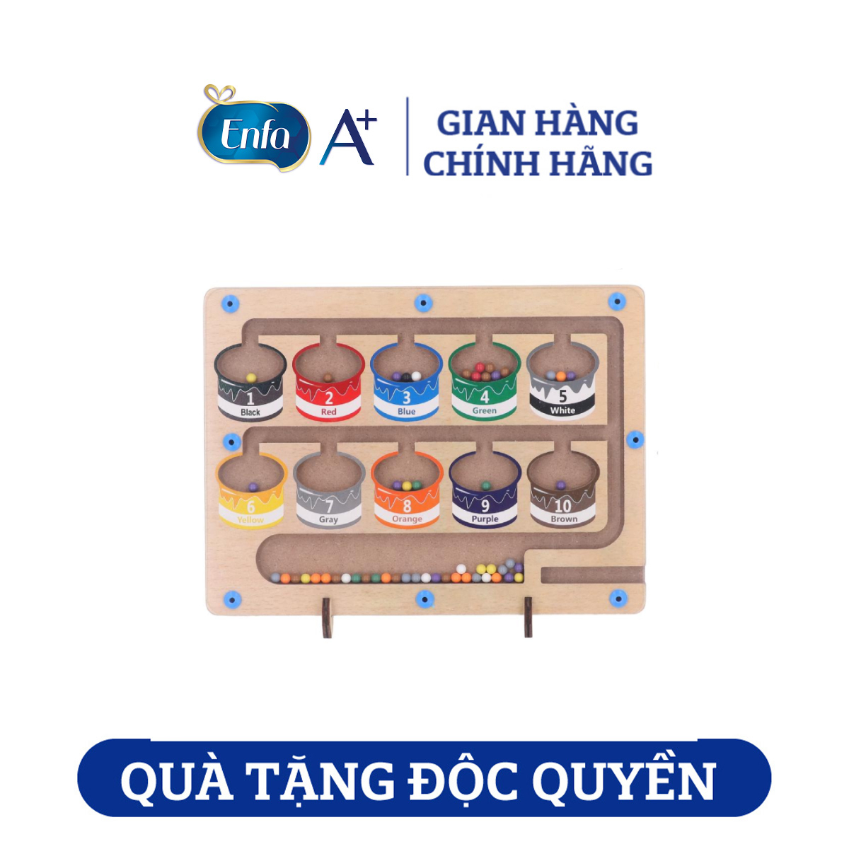 [Quà tặng Enfa] Đồ chơi gỗ từ tính phân loại màu sắc - giao màu ngẫu nhiên