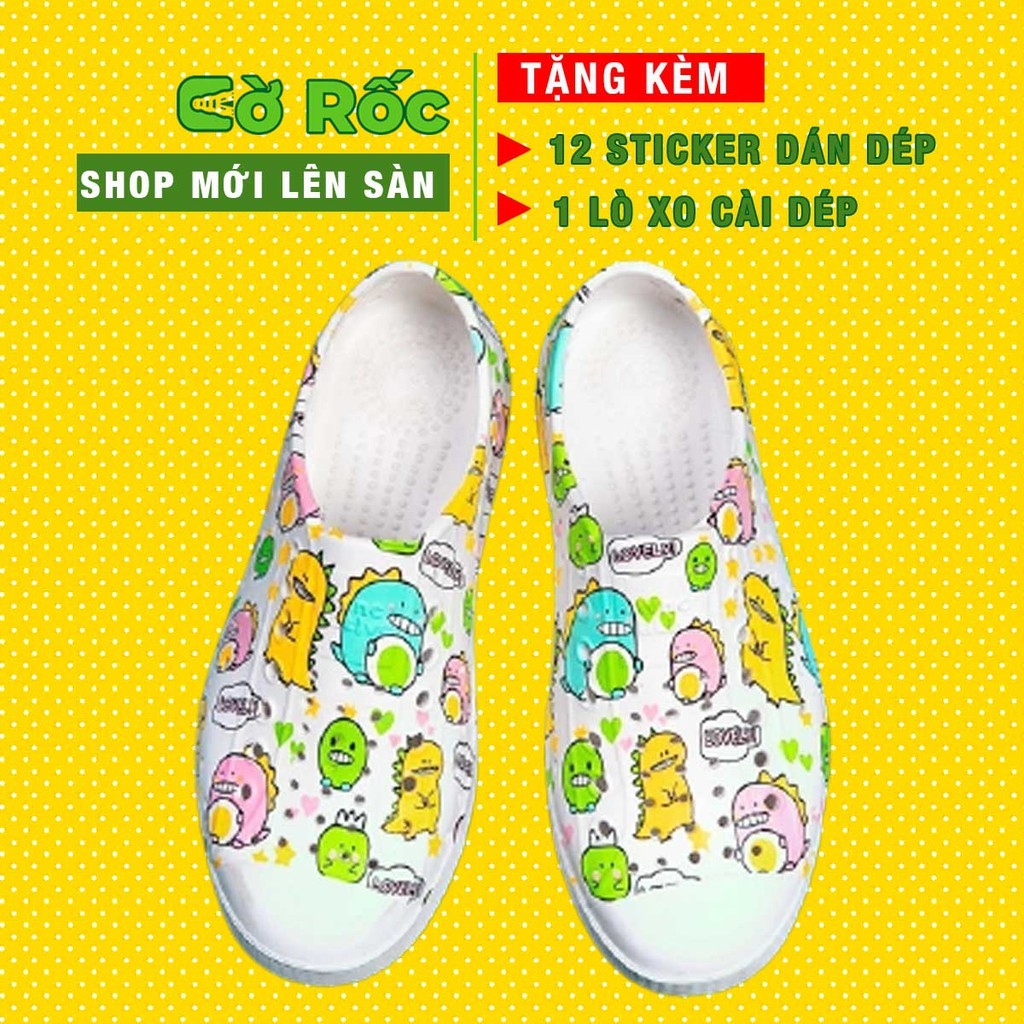Giày đi mưa trẻ em Dép trẻ em Không thấm nước và chống trượtﺴ☋ giày nhựa đi mưa native cho bé trai và bé gái họa tiết khủng long SHINNATIVE02 tặng thêm 2 jibtiz native