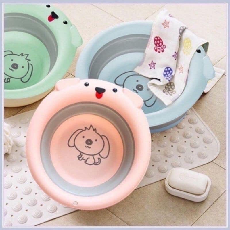 Chậu rửa mặt gấp gọn hình cún cho bé. Chậu rửa mặt cho bé