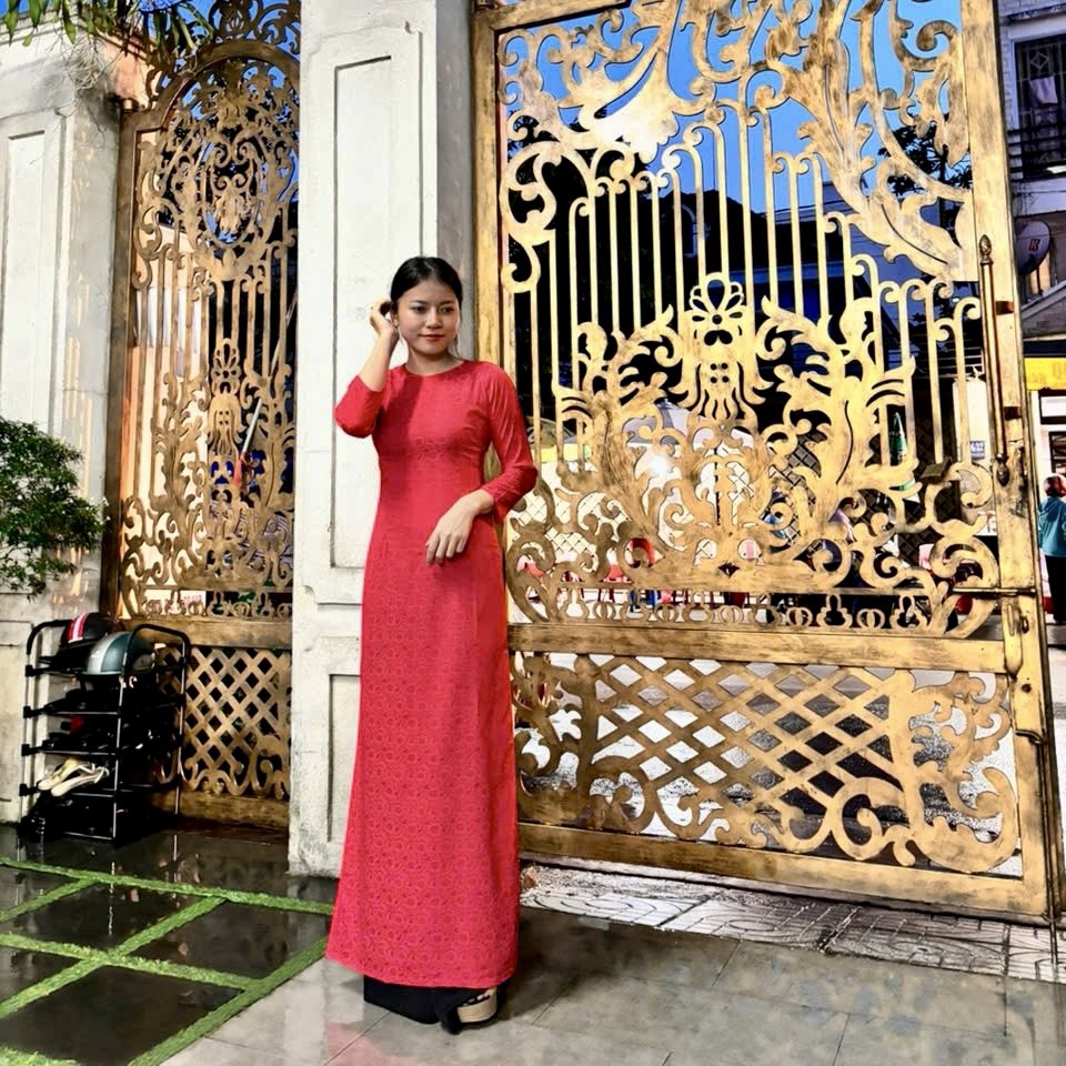 Áo dài gấm hàng loại 1 cao cấp