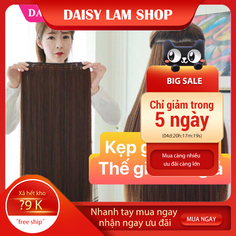 [HCM]KẸP TÓC GIẢ NỬA ĐẦU THẲNG DÀI