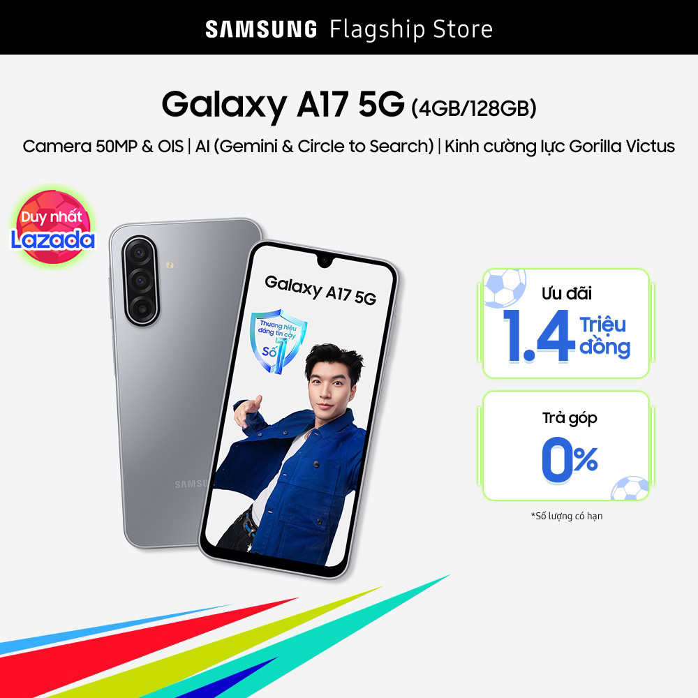 [SIÊU SALE GIỮA NĂM 20H 5-8.6] Điện thoại Samsung Galaxy A17 5G (4-128GB) - Hàng chính hãng