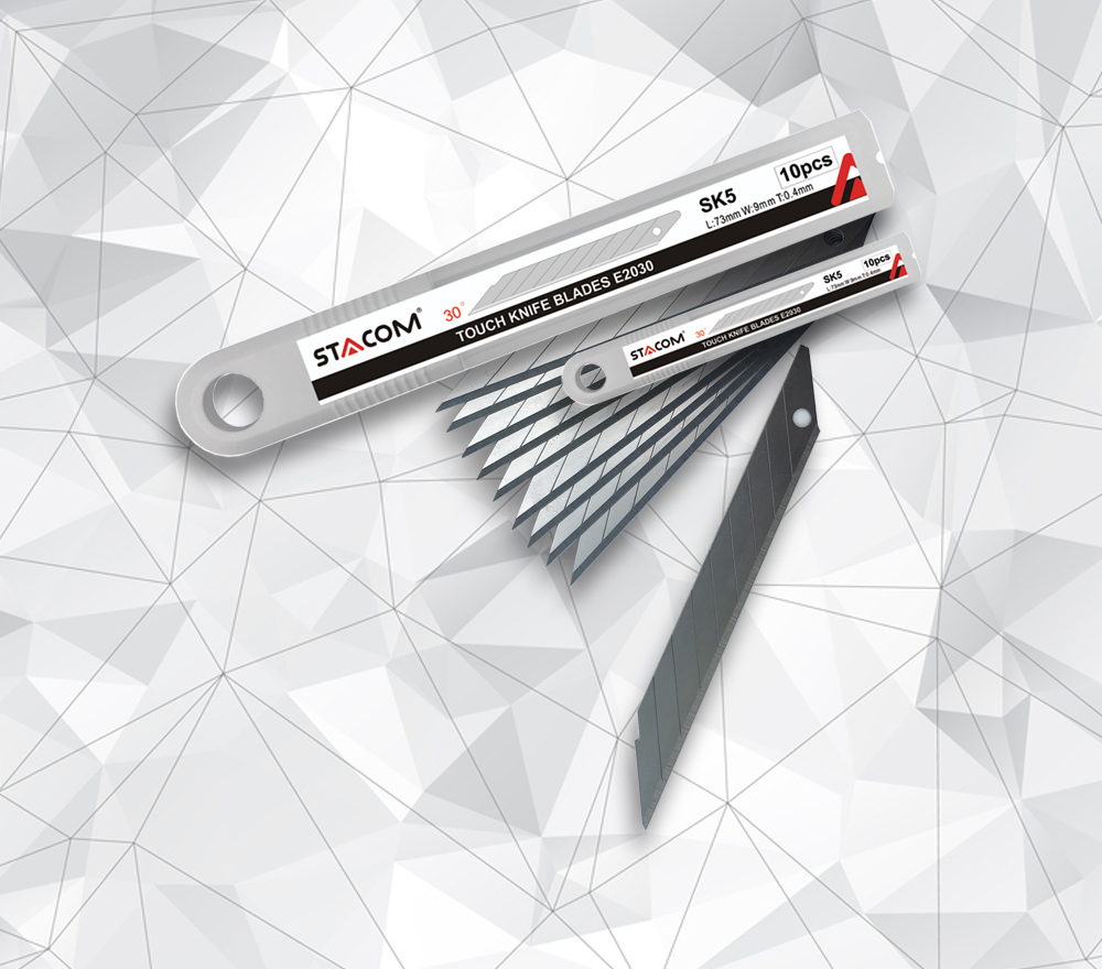 Lưỡi dao rọc giấy mũi nhọn 30 độ ( hộp 10 lưỡi), dao thân inox