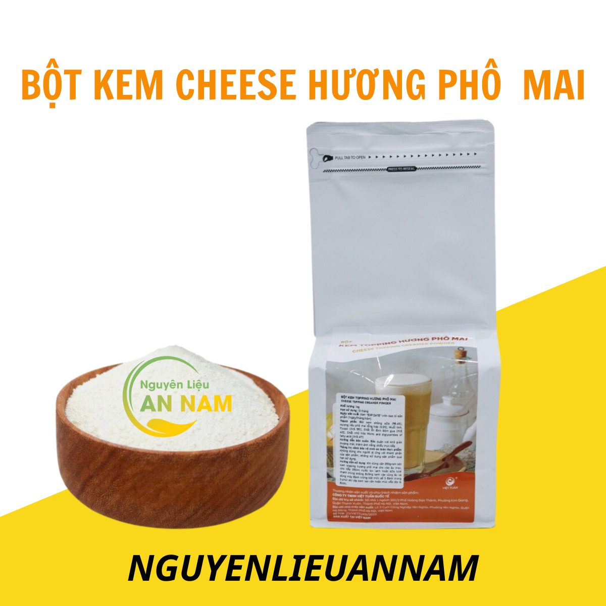 BỘT KEM CHEESE hương phô mai thơm ngon, béo ngậy, chuyên dùng trong pha chế