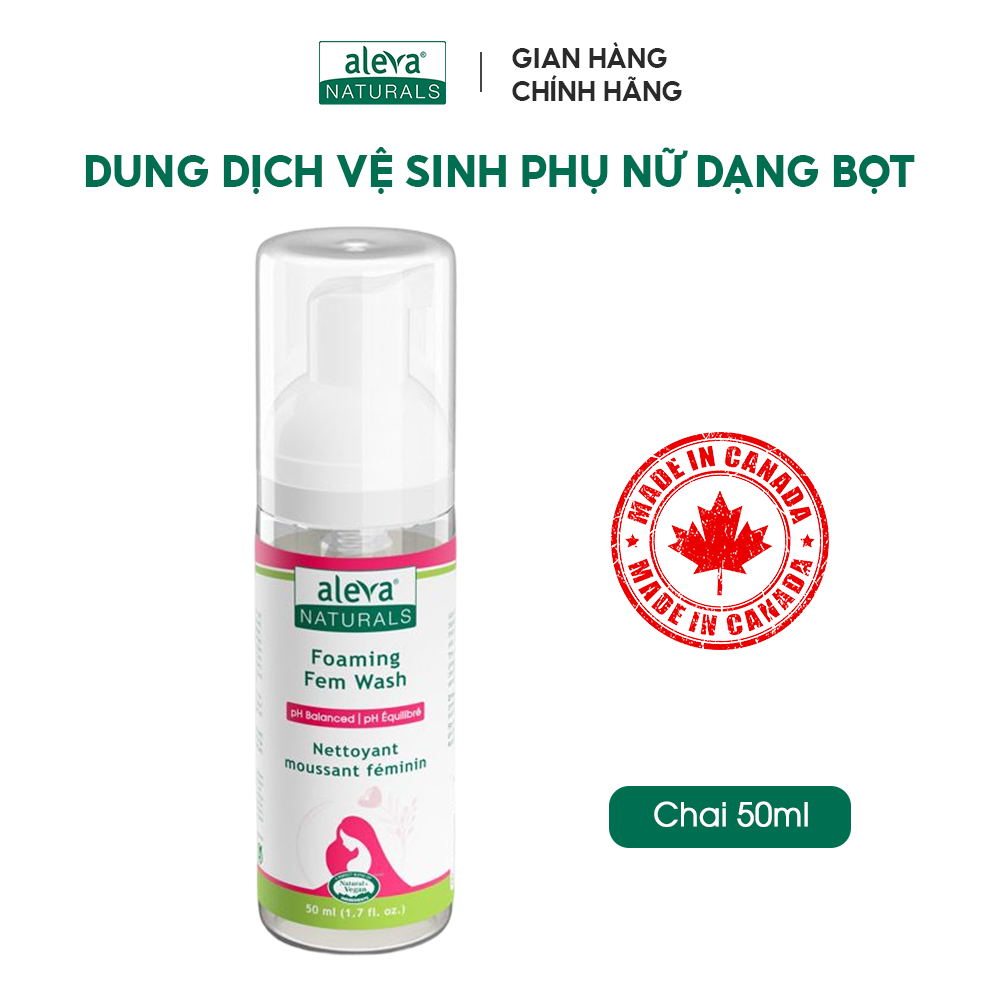 Dung dịch vệ sinh phụ nữ dạng bọt chiết xuất từ thiên thiên Aleva Naturals (chai 200ml/50ml)